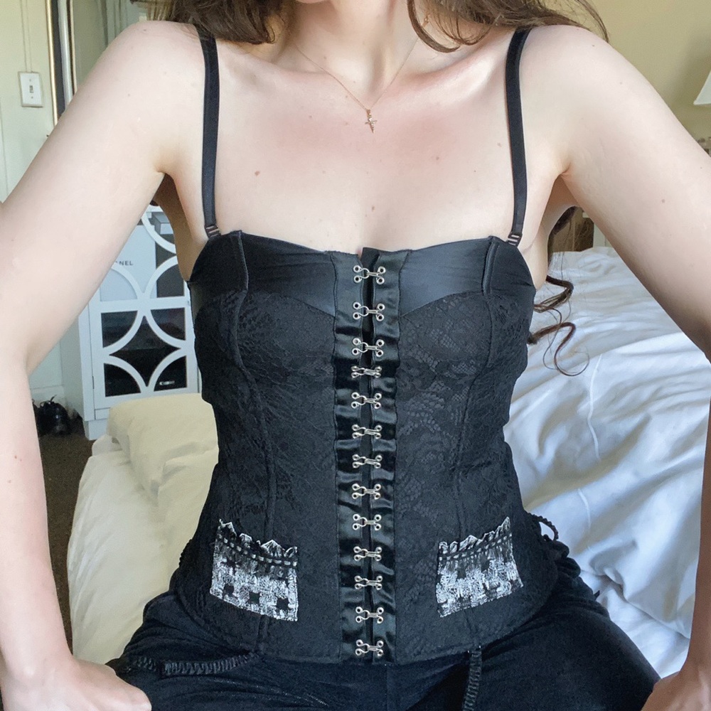 Lise charmel Lace Satin Tweed Bustier Chanel
